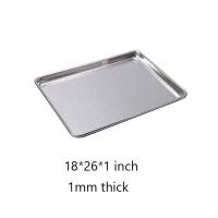 China 26*18 inch 1mm thick rectangle wire-in-the-rim tray aluminum alloy baking traywire-in-the-rim oven tray flat metal baking tray on sale