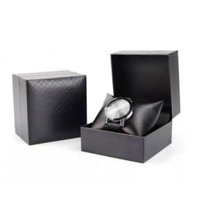 PU leather Custom Watch Box Packaging black Stripe Elegant