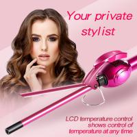 China Automatic Rotating Magic Electric Hair Curler , Magic Hair Curling Iron With LCD Display on sale