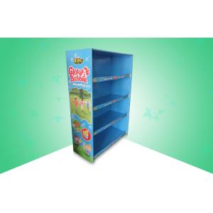 OEM/ODM 4 Shelf Cardboard Floor Display Stands Strong Double Wall Paper Board