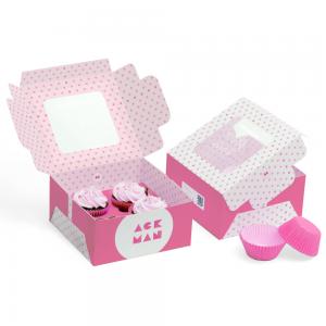 Custom Folding Clear PVC Window Cake Box For Cake Packaging