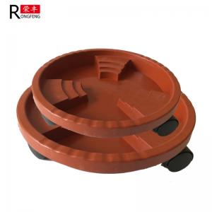 China Brown Color Plastic Flower Pots Saucers Plant Pot Water Trays With Wheels supplier