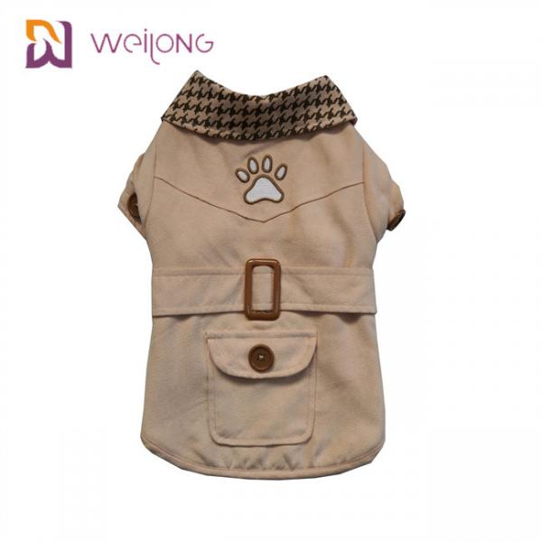 Embroider Windbreaker Poly Suede Dog Coat Customized for Autumn / Winter