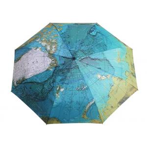 Customized Printed 3 Fold Umbrella , Mini Automatic Umbrella For Sun Or Rain