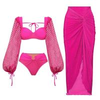 China Wire Free Support Three Piece Swimwear In Regular Nylon Appearance on sale