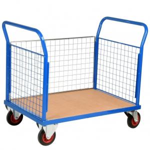 Zinc Plated 500KGS Flatbed Trolley With Sides Metal Fab Products