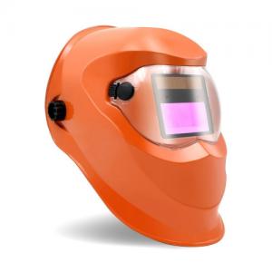 China Orange Self Darkening Welding Helmet Solar Cells Auto Dimming PC Protect supplier