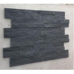 China Black Quartzite Z Stone Cladding Fireplace Stone Veneer Quartzite Stacked Stone Natural Stone Panel supplier