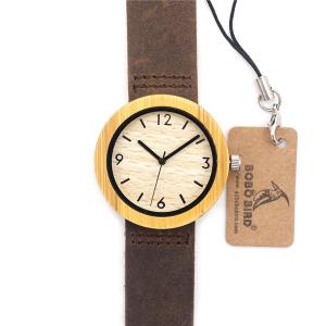 China New arrival ladies leather band watch with wooden case hot sale in Europe and USA wholesale