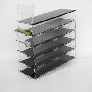 China Slanted Acrylic Makeup Rack for Cosmetics Compartment Plexiglass Lipstick Display Stand supplier