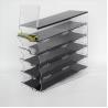 China Slanted Acrylic Makeup Rack for Cosmetics Compartment Plexiglass Lipstick Display Stand wholesale