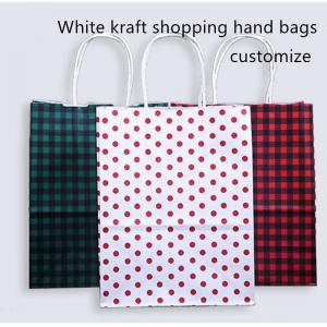 China Recyclable 128gsm White Kraft Paper Shopping Bag With Drawstring Handle supplier