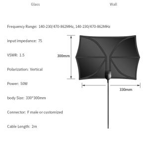 China Télévision intelligente Télévision antenne IEC/F Connecteur mâle 50 miles Range ISDB-T ATSC DVB-T DVB-T2 HDTV supplier