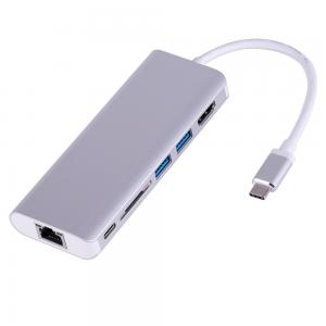 Original Multi-functional USB-C Hub Ethernet Port  Output USB 3.0 SD Card Type-C Hub for Macbook More USB C Devices