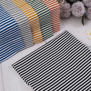 Cotton Striped Sweater Knit Fabric , 200cm Winter Striped French Terry