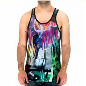 China New Style Fashion Sublimated Dri Fit Shirts , Mens Sleeveless Beach Shirts supplier