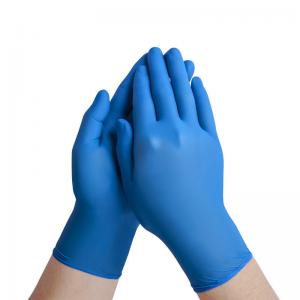 China Anti Virus Disposable Protective Gloves / Disposable Nitrile Examination Gloves supplier