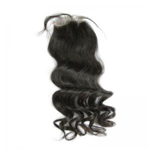 Unprocessed Virgin Indian Hair Loose Wave Closure Indian Temple Hair Natural Soft