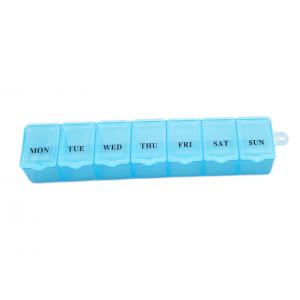 Caja semanal portátil de la píldora del viaje del organizador 11.2ML/Grid de la caja de la píldora del viaje azul