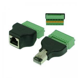 China RJ45 Network Plug Male or Female 10P10C RJ48 to 10 pin Screw Terminal Block Adapter supplier