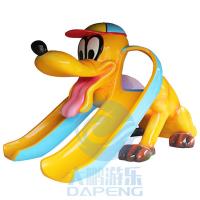 China Double Flume Mini Pool Slide Fiberglass Children Swimming Pool Dog Slide Anti UV on sale