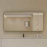 China Modern Home Decor Half Moon Rectangle Shape Led Light Smart Mirror Touch Sensor Switch Wall Bathroom Mirror wholesale