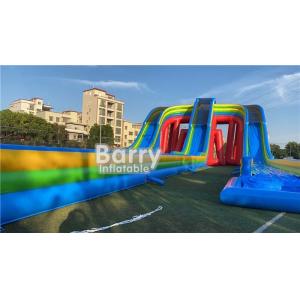China Customized Giant Rainbow 3 Lanes Inflatable Water Slides Commercial For Adult And Kids supplier