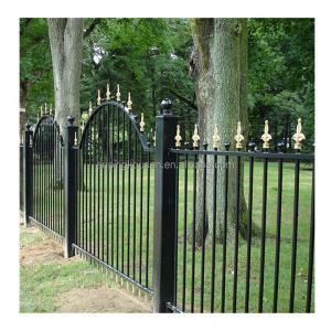 China 6ft x 8ft Flat Top Spear Point Galvanized and Powder Coated Corten Steel Picket Fence supplier