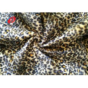 China Leopard Printed 100% Polyester Velvet Fabric , Crushed Upholstery Velvet Fabric supplier