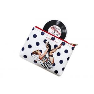 Cartoon Travel Toiletry Bag / PU Leather Ladies Clutch Bag Silk Printed