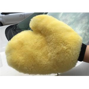 China Sheepskin Car Wash Mitt Super Soft Real Merino Lambswool Cleaning Glove for Car supplier