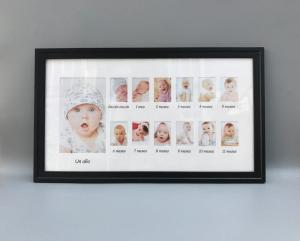 China Baby 12 month photo frame, One year old baby record frame, 25x45cm mat frame on sale 