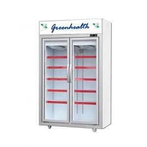 2 Door Free Standing Glass Door Freezer 5 Layers Shelf Height Free Adjusted