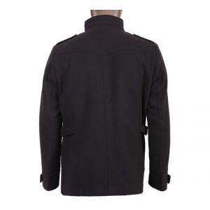 China OEM Casual, Two Side Pockets, Luxury Trendy and Fashion, Black Woolen Coats for Men supplier