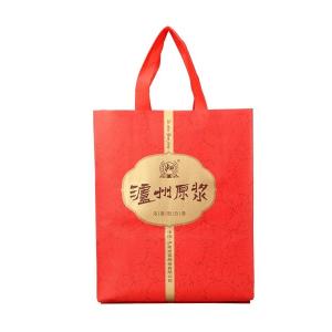 Colorful high quality gloss laminated custom non woven bag for wine