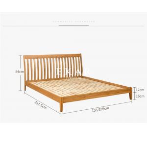 China New Modern Simple Design King Size Oak Solid Wood Bedroom Furniture Nordic Bed supplier