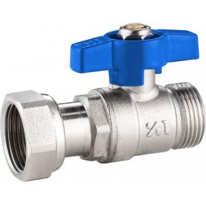 China 5401B Gas Stove Ball Valve Brass Supply Valve DN15 DN20 for Tap Water with Plastic Pipe Adapter x Flexible Female Nut supplier