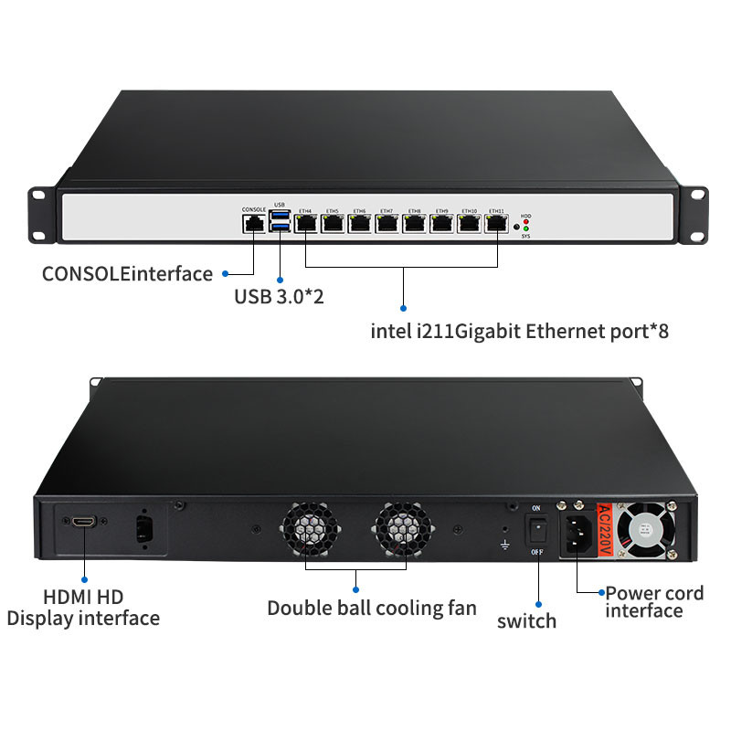 China 8 Gigabit LAN C236 compatible con 9th I3 I5 I7 Computadora industrial sin ventilador mini pc firewall PC dispositivo supplier