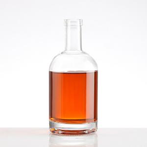 Round Transparent Mini Whiskey Wine Glass Vodka Whiskey Bottle with Cork Cap 100ml