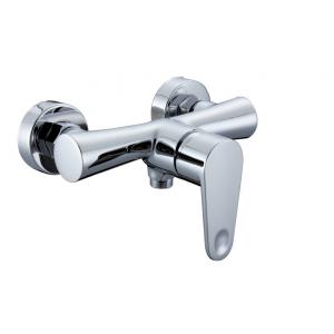 Contemporary Wall Mounted Two Hole Bathroom Faucet , Polished Brass Shower Bracket