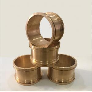 China CNC Precision Machining Copper Flange Sleeve Bushing Oil Groove Costom Size supplier