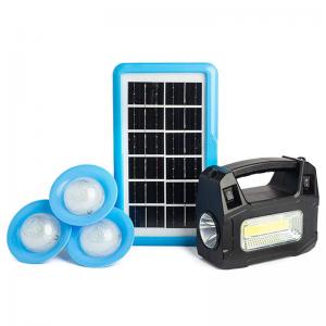 Portable Mobile Solar Lighting System With 3 LED Bulbs Emergency Solar Light Kit