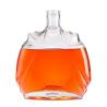 China Eco-friendly Glass Body Brandy Bottle Flat Transparent Glass Bottle for XO Brandy wholesale
