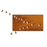 China Industrial Home Decoration Geese Metal Wall Corten Steel Metal Birds Wall Art on sale