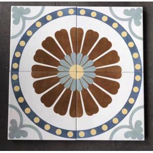 茶色と青色 擦り傷に耐える 200×200mm 床タイル キッチン用 耐久性のあるセラミック 田舎タイル 寝室用