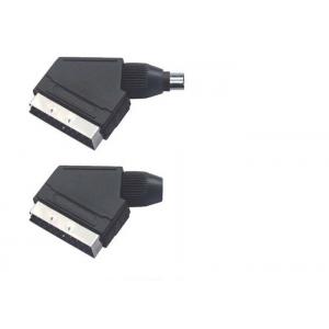 AC 1000 V / min 1 Amp RCA Cable Adapters 21 Pin Scart Connector PP Material