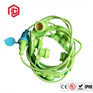 China Green Nylon PVC E26 E27 Lamp Stand Fittings With Customized Cable Plug supplier