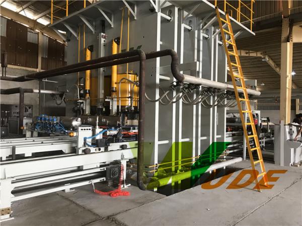 PLC Control Melamine Short Cycle Lamination Hot Press Double Sided Synchronous