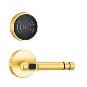China INTERTEK Plated Gold Zinc Alloy Electronic Door Lock With Card / Key Open Ways supplier