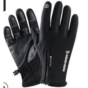 China Men Women Waterproof Windproof Gloves Winter Touch Screen Full Finger Zipper supplier